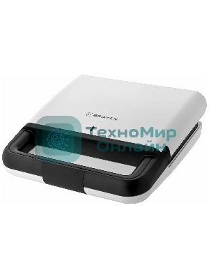 Сэндвичница BRAYER BR2201 750 Вт, пластины с антипр. покрыт 22,4x12,2 см, белый/черный