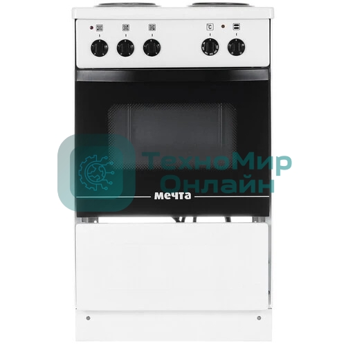 Плита электрическая Мечта 341Т белый, конфорок 3 электрических, духовка 49 л, 50 см x 85 см x 60 см