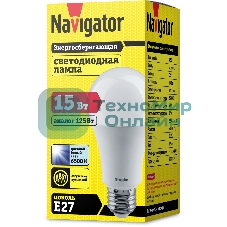 Лампа светодиодная Navigator NLL-A70/A60-15-230-6.5K-E27 грушевидная