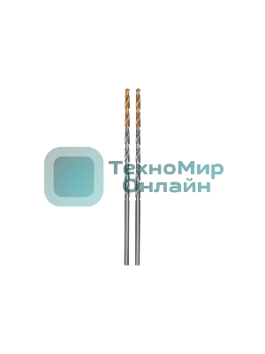 Сверло спиральное по металлу Denzel 3 х 100 мм, Р6М5, Golden Tip, удлиненное, 2 шт.