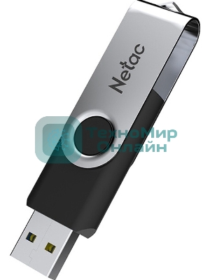 Флешка USB Netac U505 (NT03U505N-256G-32BK), 256Gb, USB 3.0, R/W 110/45, черный/серебристый