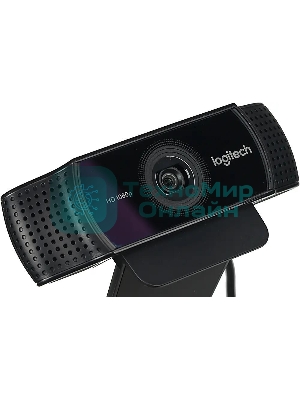 Веб-камера Logitech C922 Pro Stream 1920x1080, 30 кадр/с, USB Type-A, микрофон (2 шт, шумоподавление), автоматическая фокусировка, автоосвещение, универсальное крепление