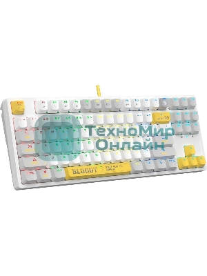Клавиатура проводная A4Tech Bloody S87 Energy (S87 USB ENERGY WHITE) USB белый/желтый