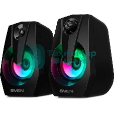 Акустическая система SVEN 370 2.0 черные (2x2W, USB, RGb подсветка)