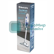 Пылесос вертикальный Sakura SA-8319WBL белый/голубой, питание от сети, 210 Вт, уборка сухая, пылесборник 1,2 л