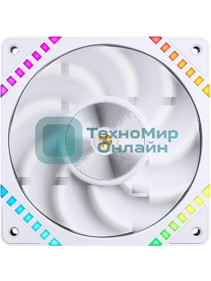 Вентилятор для корпуса JONSBO HF2-120WR Reverse (120x120x25мм, 4-pin PWM, ARGb, 63.3CFM, 29.5dBA, 2200RPM, белый)