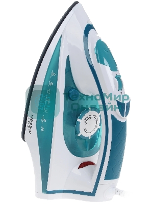 Утюг Delta LUX DL-352 белый с бирюзовым, 2200 Вт, 30 г/мин, 140 г/мин, 300 мл