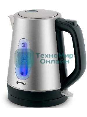 Чайник электрический Vitek VT-7038(ST) Мощность 2200 вт. Объем 1.7 л,Тип нагревательного элемента скрытый.