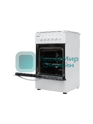 Плита комбинированная Kraft KF-FSK5302EW белый, конфорок 4 газовых, духовка 58 л, 50 см x 85.5 см x 55 см