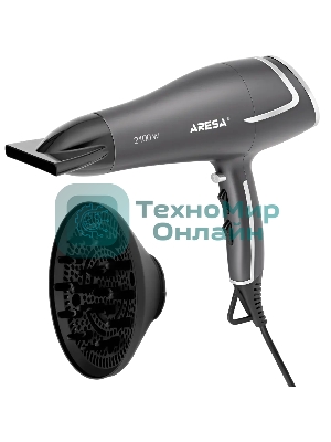 Фен ARESA AR-3232 серый/серебристый, 2100 Вт
