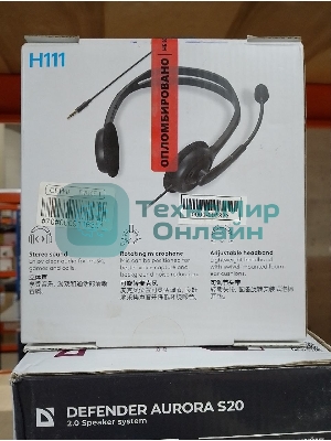 (Поврежденная упаковка) Гарнитура Logitech Headset H111 Stereo grey (1 x 3.5мм, кабель 1.8м) (981-000594_ВУ)