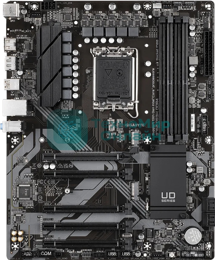 Материнская плата Gigabyte B760 DS3H DDR4, LGA 1700, Intel B760, 4xDDR4, 4xSATA, 2xM.2, 1xPCIe 4.0 x16, 4xPCIe 3.0 x1, 1xHDMI, 1xDP, 1x 1Gb LAN, 1xUSB 3.2 Gen 2, 1xUSB 3.2 Gen 2x2, 4xUSB 2.0, 3x3.5 мм, 7.1, ATX