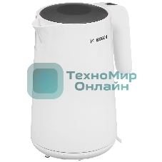 Электрочайник Bosch TWK2M161 белый, 1.7 л, 2400 Вт, скрытый нагревательный элемент
