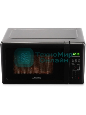 Микроволновая печь SunWind SUN-MW007 черный, 20 л, 700 Вт, переключатели - сенсор