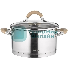 Кастрюля LARA LR02-345 Берлин 7 л 26x14 см нержавеющая сталь, с крышкой