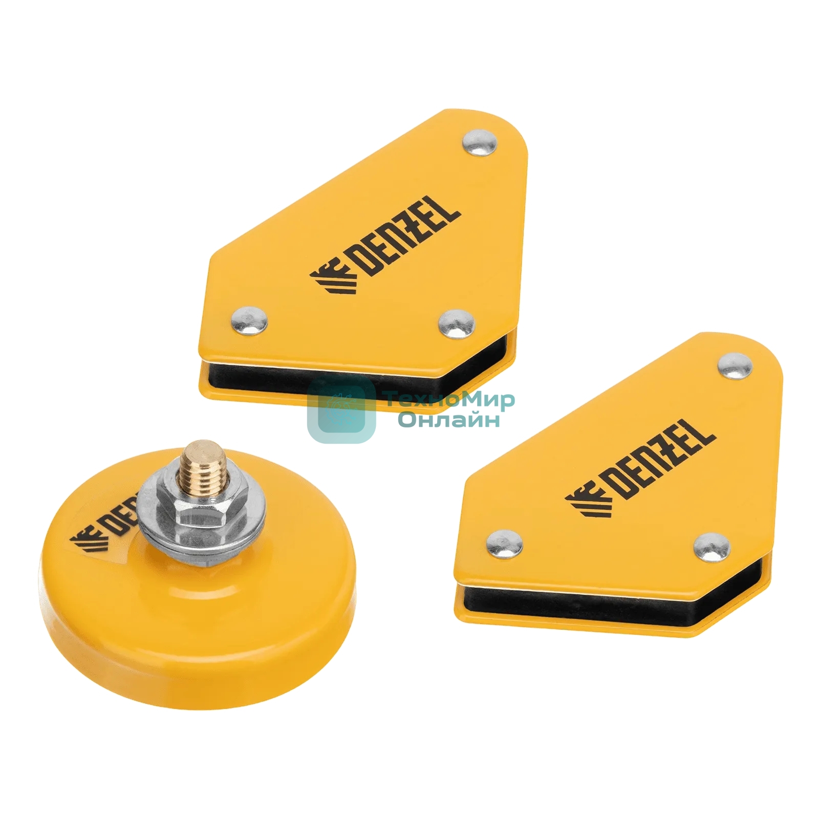 Набор из 2 магнитных сварочных фиксаторов и магнитной клеммы 