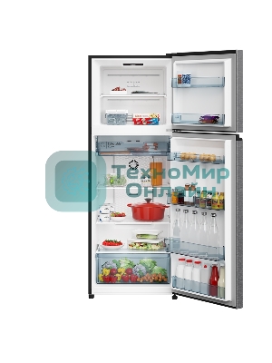 Холодильник Hitachi HRTN6443SXCS серебристый двухкамерный 315/94л морозилка сверху