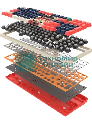 Клавиатура проводная A4Tech Bloody AT98 Proxy Boom USB бежевый/красный