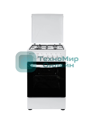 Плита комбинированная Kraft KF-FSK5302EW белый, конфорок 4 газовых, духовка 58 л, 50 см x 85.5 см x 55 см