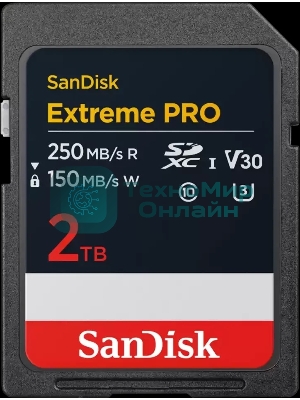 Флешка USB SDXC 2Tb SanDisk Extreme Pro UHS-I Class 3 (U3) V30 200/140 Mb/s SDSDXXD-2T00-GN4IN