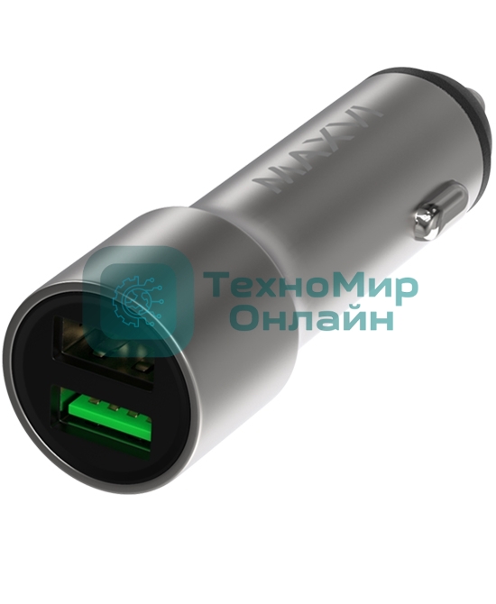 Автомобильное зарядное устройство Maxvi CCM-M242 metallic silver 2.4A 2xUSB