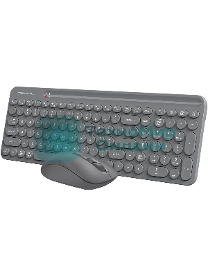 Комплект клавиатура + мышь A4Tech Fstyler FG3300 Air2 клав:серый мышь:серый USB беспроводная slim Multimedia
