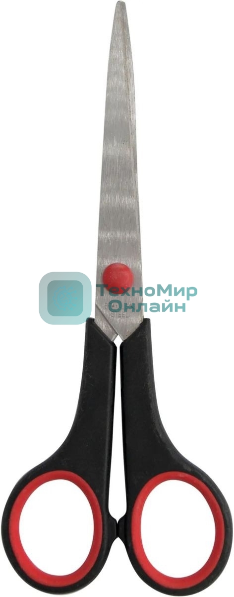 Ножницы Buro Smart, универсальные, 170мм, ручки с резиновой вставкой, черный/красный