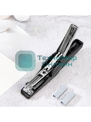 Степлер Deli 0421BLACK 24/6 26/6 (30 листов) черный, 50 скоб, коробка