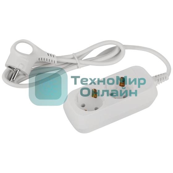 Удлинитель электрический ЭРА UDL-10-215-E Greenline 2 розетки с заземлением 1,5м ПВС 3x0.75мм2