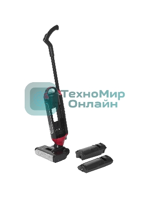 Пылесос моющий Rondell RDE-2080 черный/красный, питание от аккумулятора, 120 Вт, уборка влажная/сухая, пылесборник 0.4 л