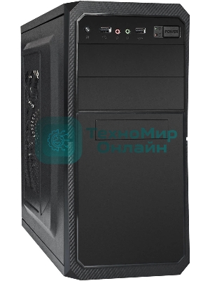 Компьютерный корпус Minitower ExeGate BA-202-UNS350 (mATX, БП UNS350 с вент. 12см, 2хUSB, аудио, черный)