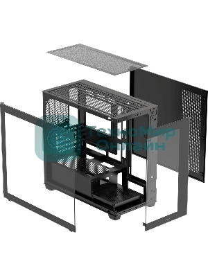 Компьютерный корпус Ocypus Gaммa C52 BK mATX/win/black/no PSU/Tempered Glass