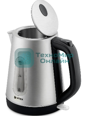 Чайник электрический Vitek VT-7038(ST) Мощность 2200 вт. Объем 1.7 л,Тип нагревательного элемента скрытый.