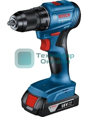 Дрель-шуруповерт Bosch GSR 185-LI, 18 В, 2 Ач, 50 Нм, бесщеточный