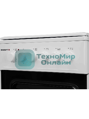 Плита комбинированная Kraft KF-FSK5302EW белый, конфорок 4 газовых, духовка 58 л, 50 см x 85.5 см x 55 см
