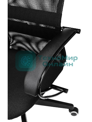 Кресло Бюрократ CH-607 TW-01 черный, сетка, подголовник