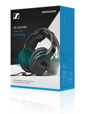 Проводные наушники Sennheiser HD 300 PRO черный, полноразмерные, Jack 3.5 мм