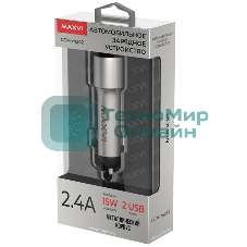 Автомобильное зарядное устройство Maxvi CCM-M242 metallic silver 2.4A 2xUSB