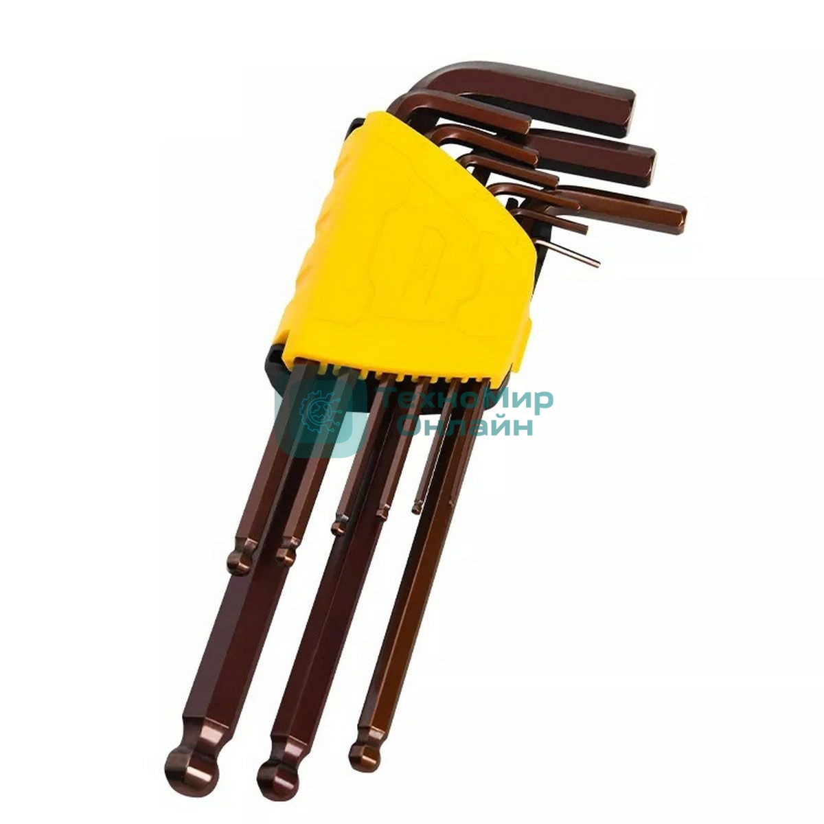 Ключ Deli Набор шестигранных ключей с шаром удлиненных Deli DL230709G 9 шт S2, размеры 1,5,2,2,5,3,4,5,6,8,10мм, пластиковый держатель