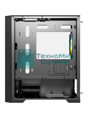 Компьютерный корпус Powercase ByteFlow Micro Black, Tempered Glass, 4х 120мм ARGb fans, ARGb HUB, черный, mATX (CAMBFB-A4)