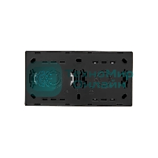 Блок выключатель 1-клав. и розетка 1-местн с заземл. LETO черный бархат горизонталь LEZARD 752-4200-170BAP