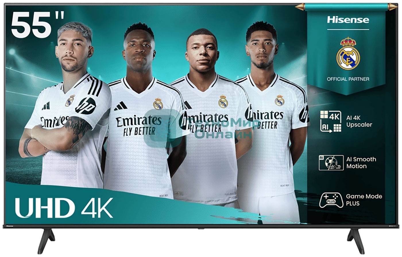 Телевизор Hisense 55'' 55A6Q черный DLED UHD 60Hz Smart TV