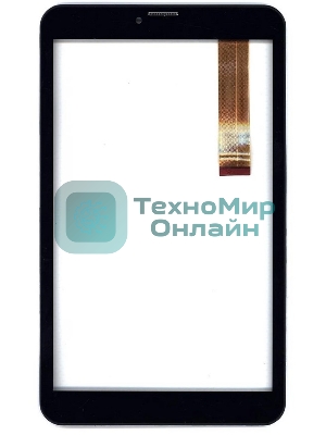 Сенсорное стекло (тачскрин) для Irbis TZ81L, черное с рамкой