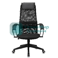 Кресло Бюрократ CH-607 TW-01 черный, сетка, подголовник