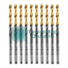 Сверло по металлу Denzel 3 мм, HSS-Tin, Golden Tip, 10 шт.