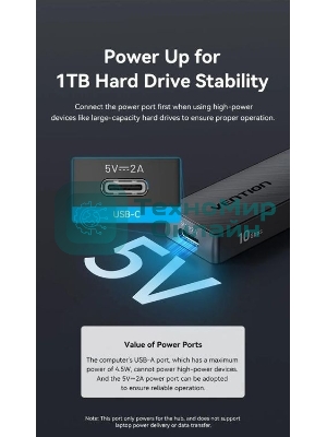 Концентратор Vention CHSBB, USB, USB Type-C/USB, USB