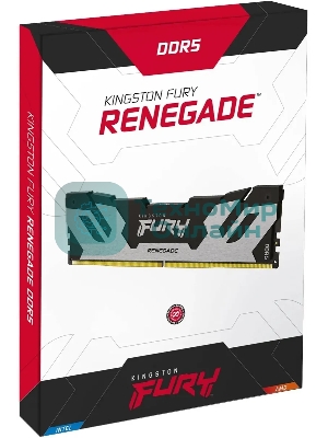 Оперативная память Kingston Fury Renegade, DDR5, 48Gb (1x48GB), 6000MHz, CL32, DIMM, с радиатором, серебристый
