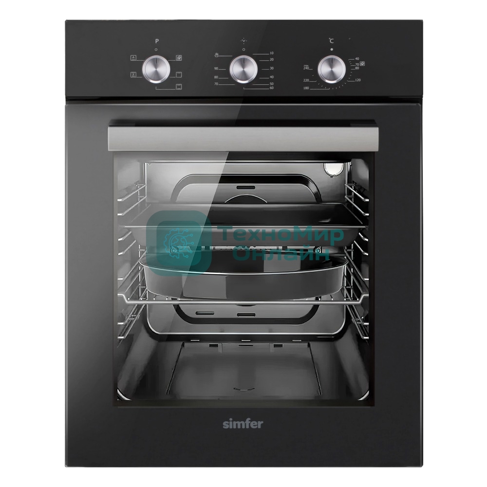 Электрический духовой шкаф Simfer B4EB16016, встраиваемый, черный