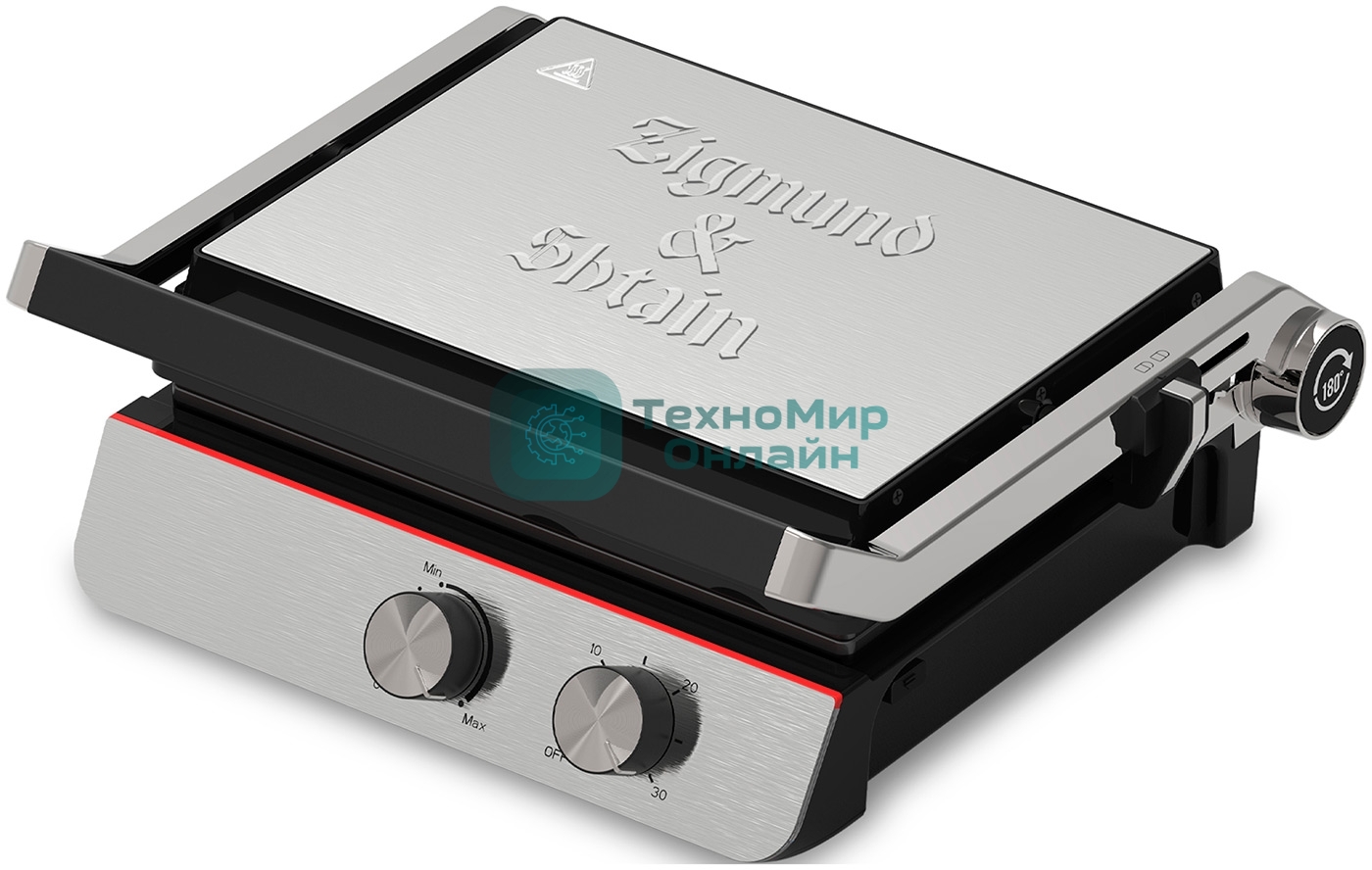 Гриль электрический Zigmund & Shtain ZEG-926 черный/серебристый, 2000 Вт