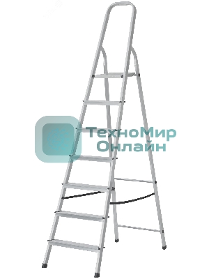 Лестница-стремянка алюминиевая Fit 7 ступеней, вес 5,48 кг РОС